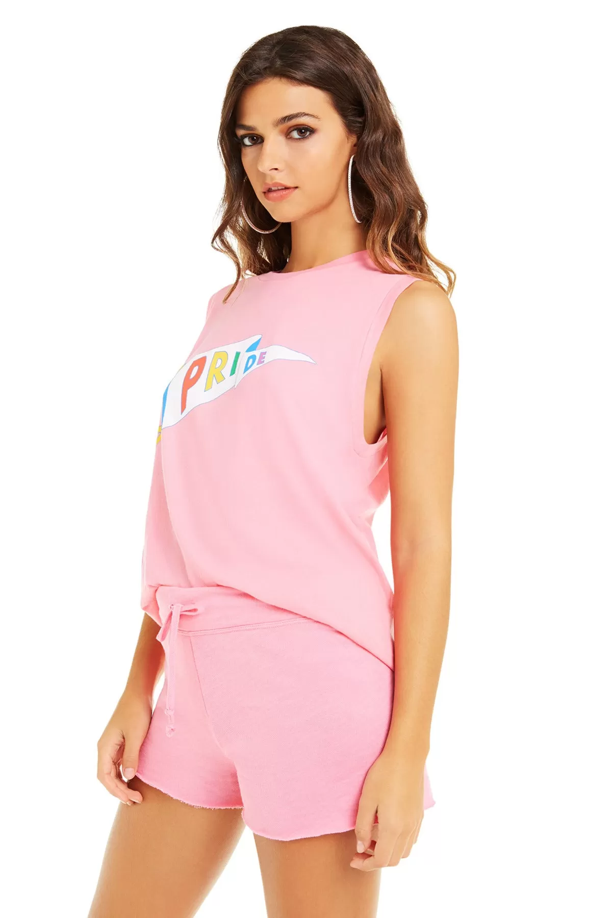 Pride Flag Vintage Muscle Tank | Bubble Gum