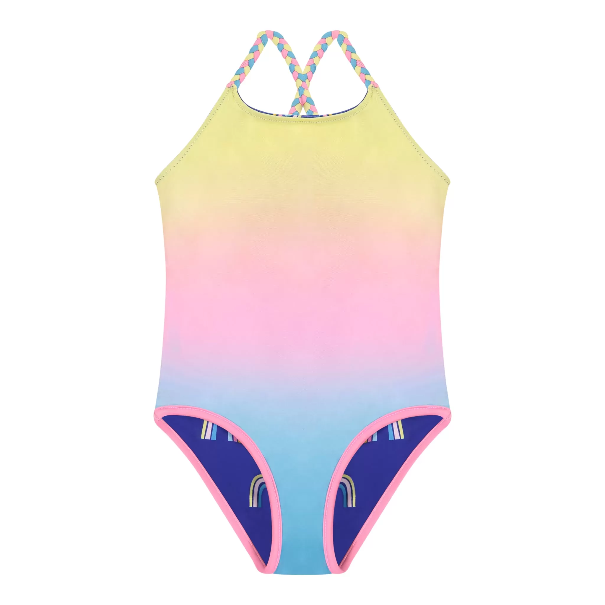 Purple and Ombre Reversible Rainbow Swimsuit