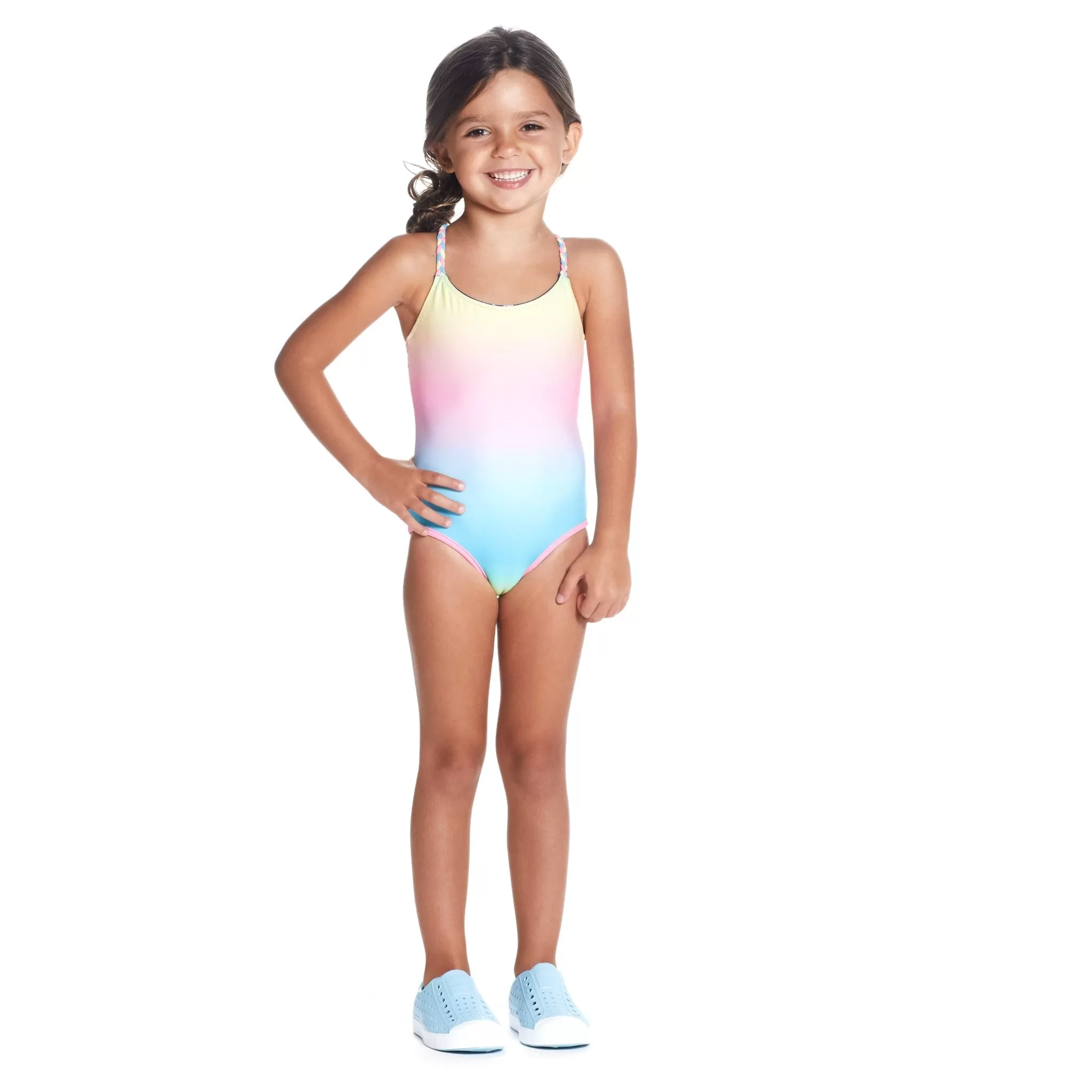 Purple and Ombre Reversible Rainbow Swimsuit