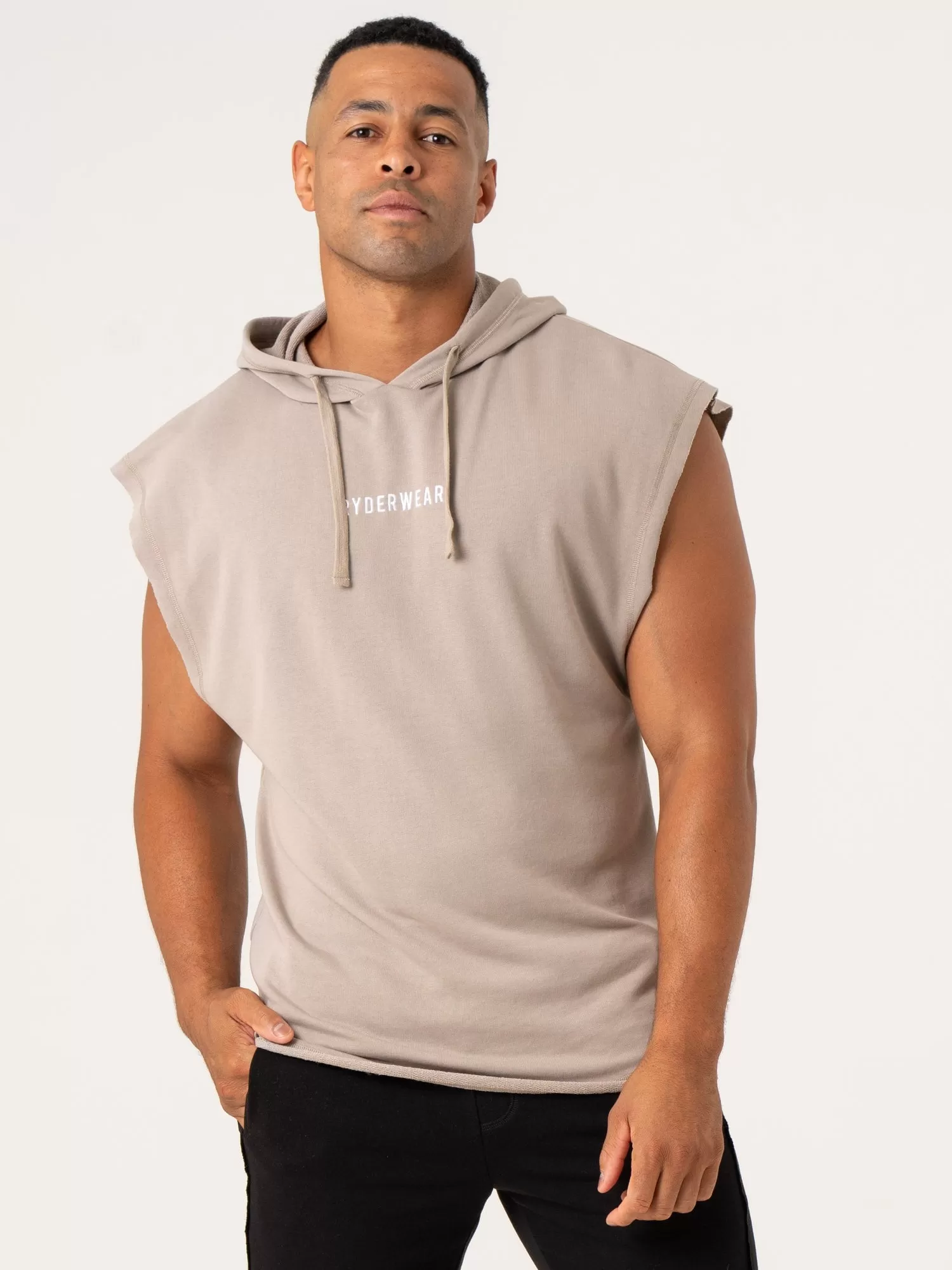 Pursuit Fleece Sleeveless Hoodie - Taupe