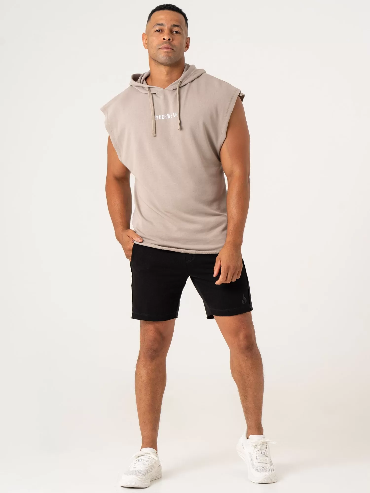 Pursuit Fleece Sleeveless Hoodie - Taupe