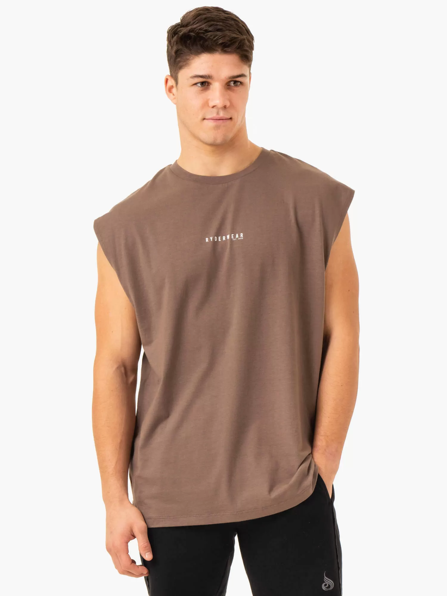 Pursuit Wide Cut Tank - Taupe