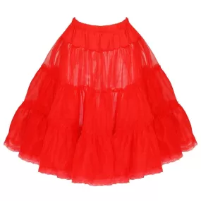 Red Net Vintage Rockabilly 50s Petticoat Skirt