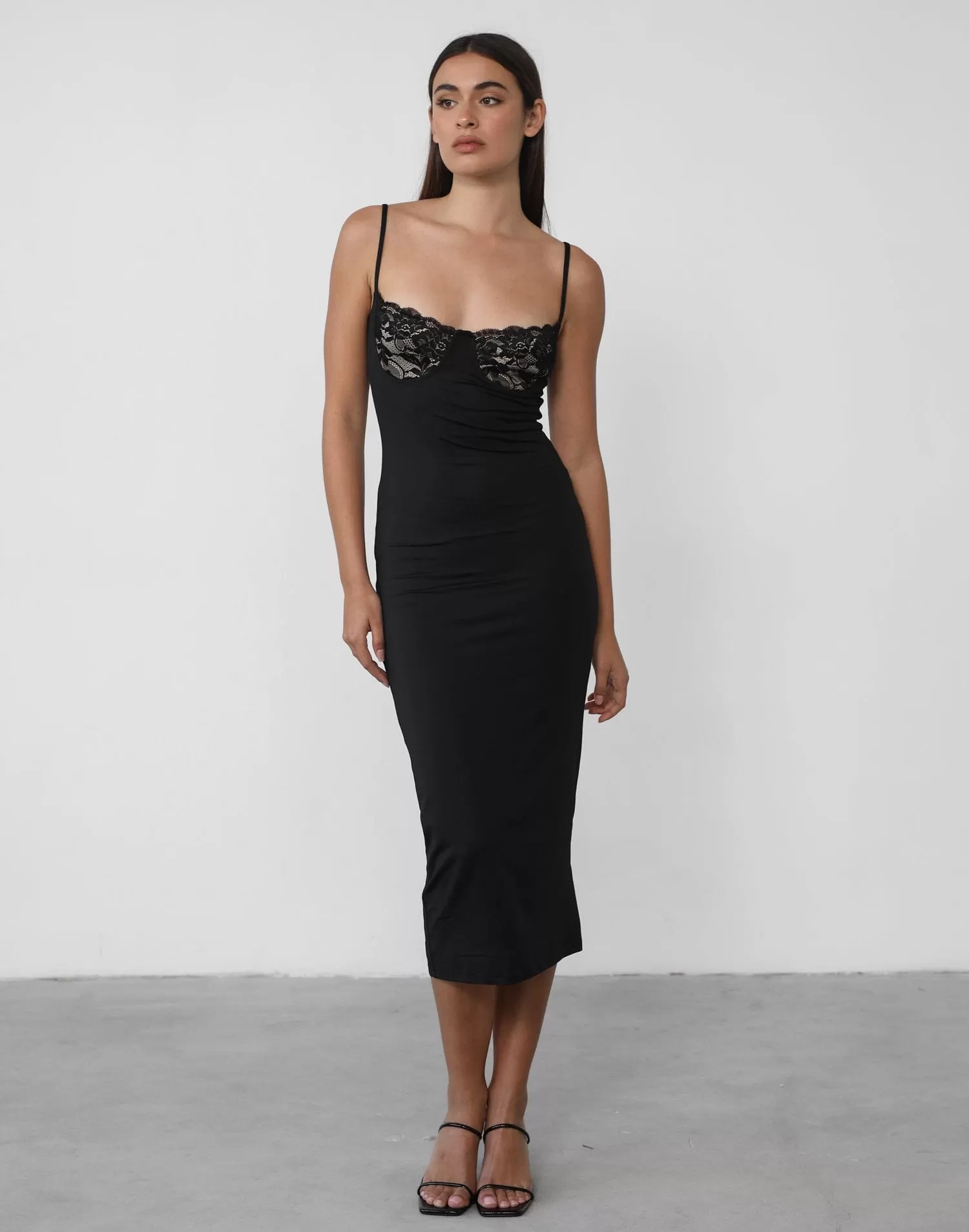 Reyna Midi Dress (Black)