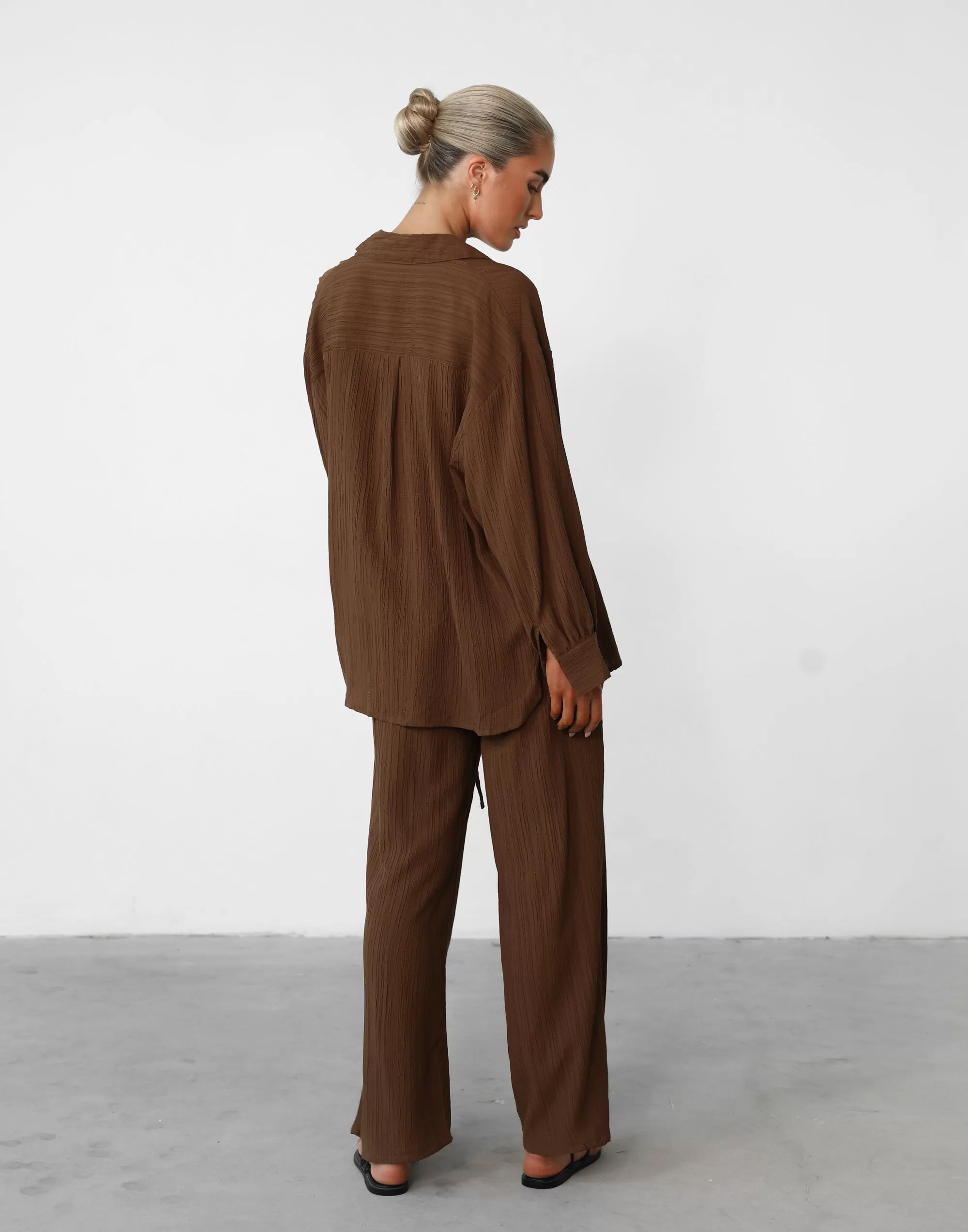 Ria Long Sleeve Shirt (Brown)