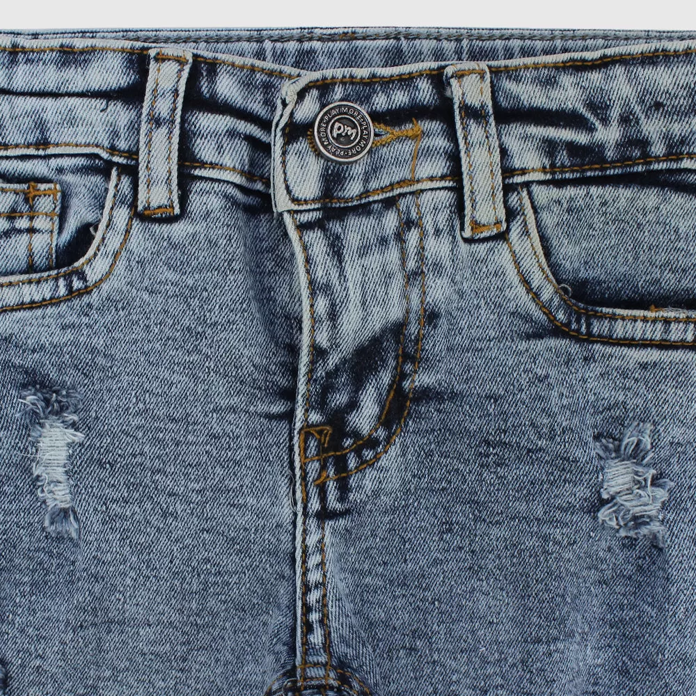 Ripped Blue Jean Shorts