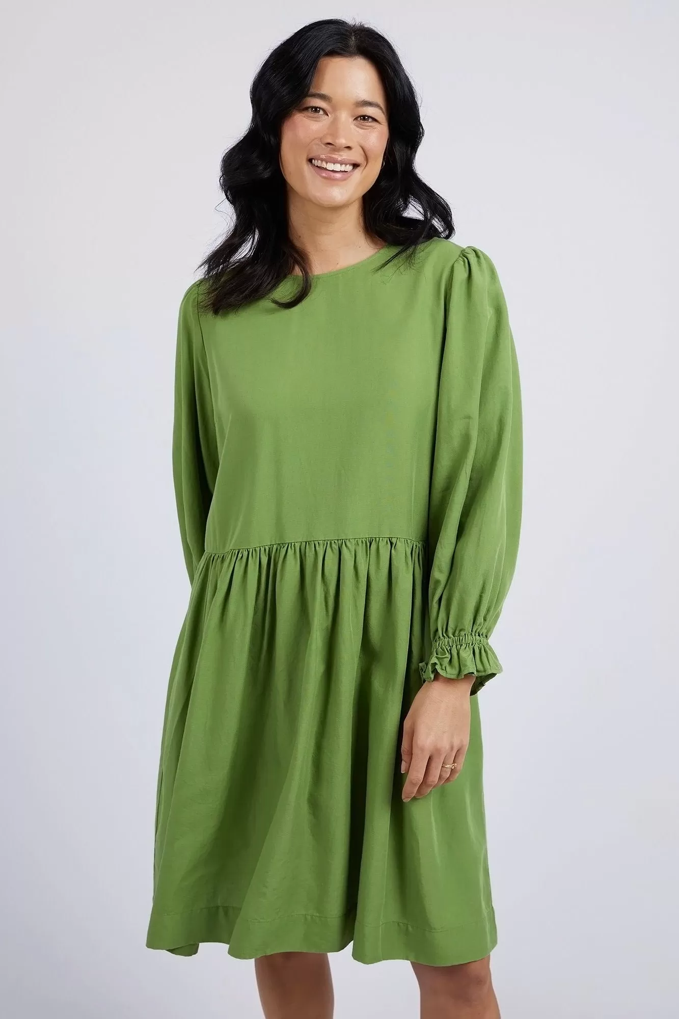 River Jungle Green LS Mini Dress