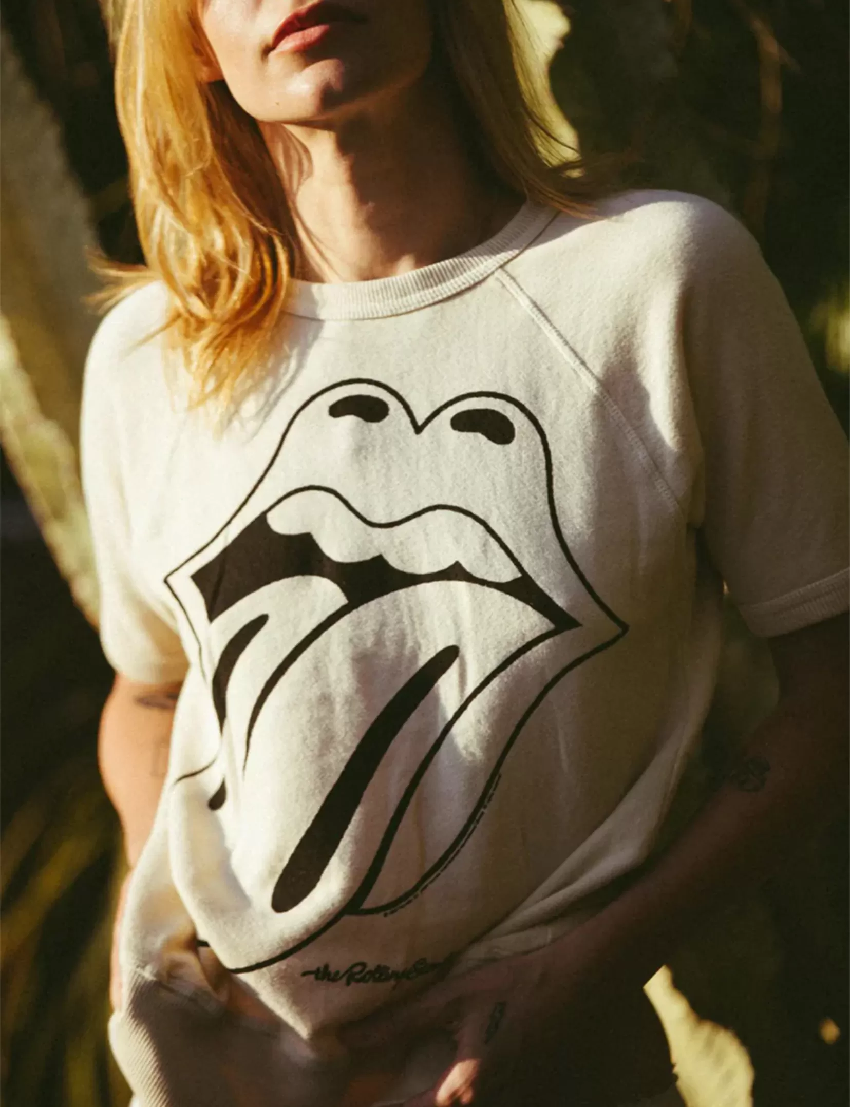 Rolling Stones Raglan Tee, Ivory