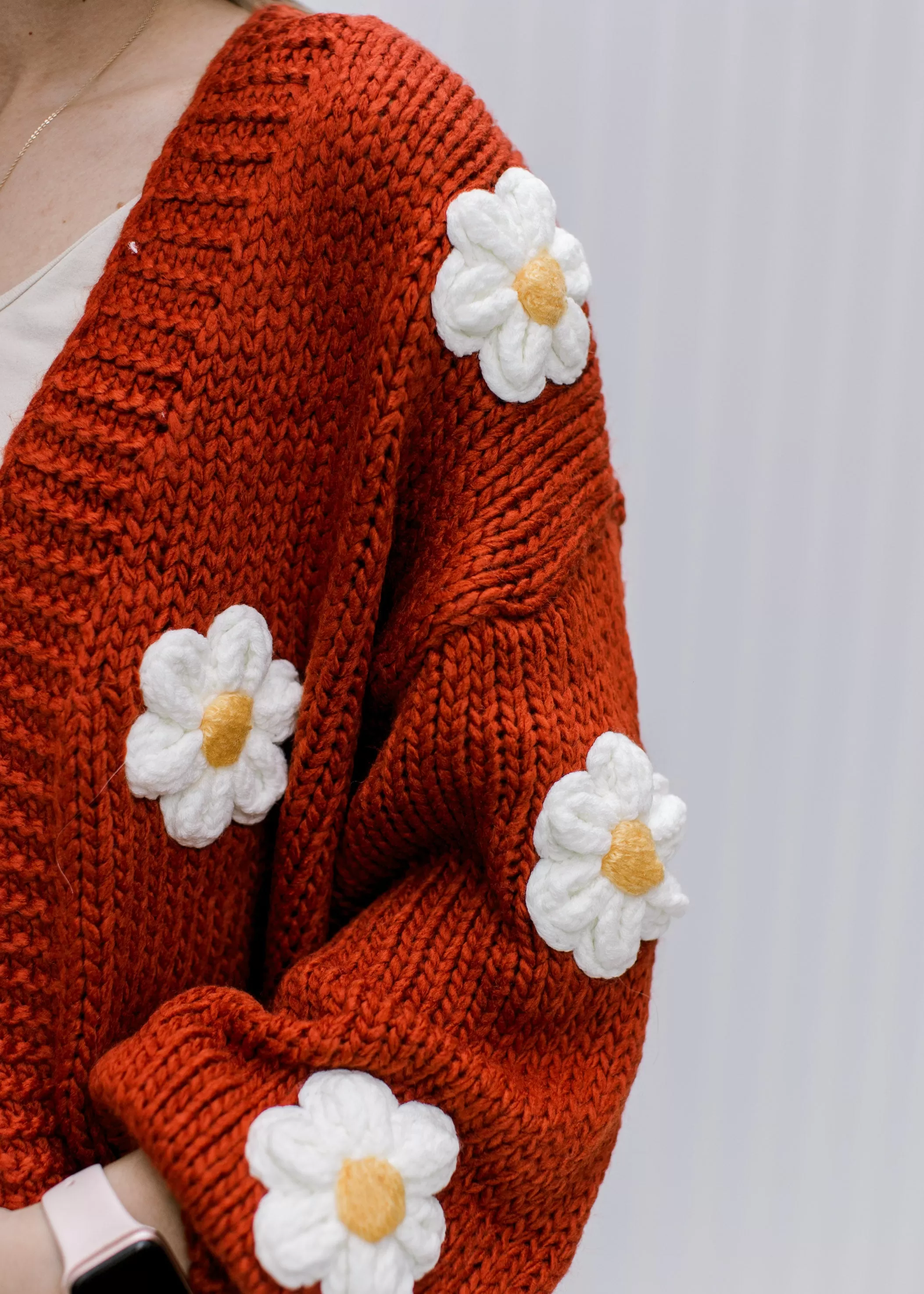 Rust Daisy Cardigan