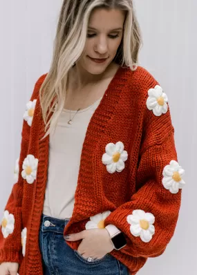 Rust Daisy Cardigan