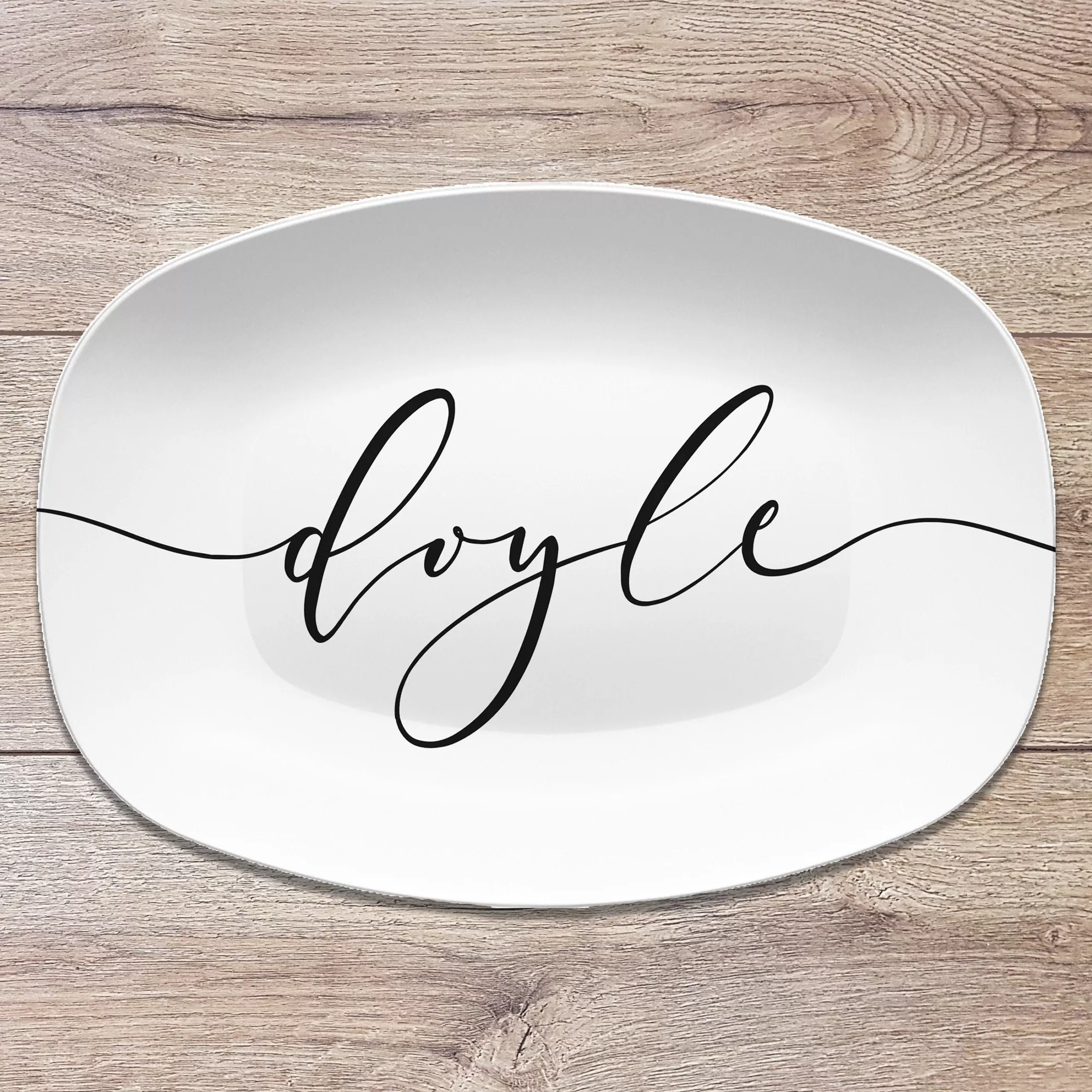 Script Family Name Personalized Platter