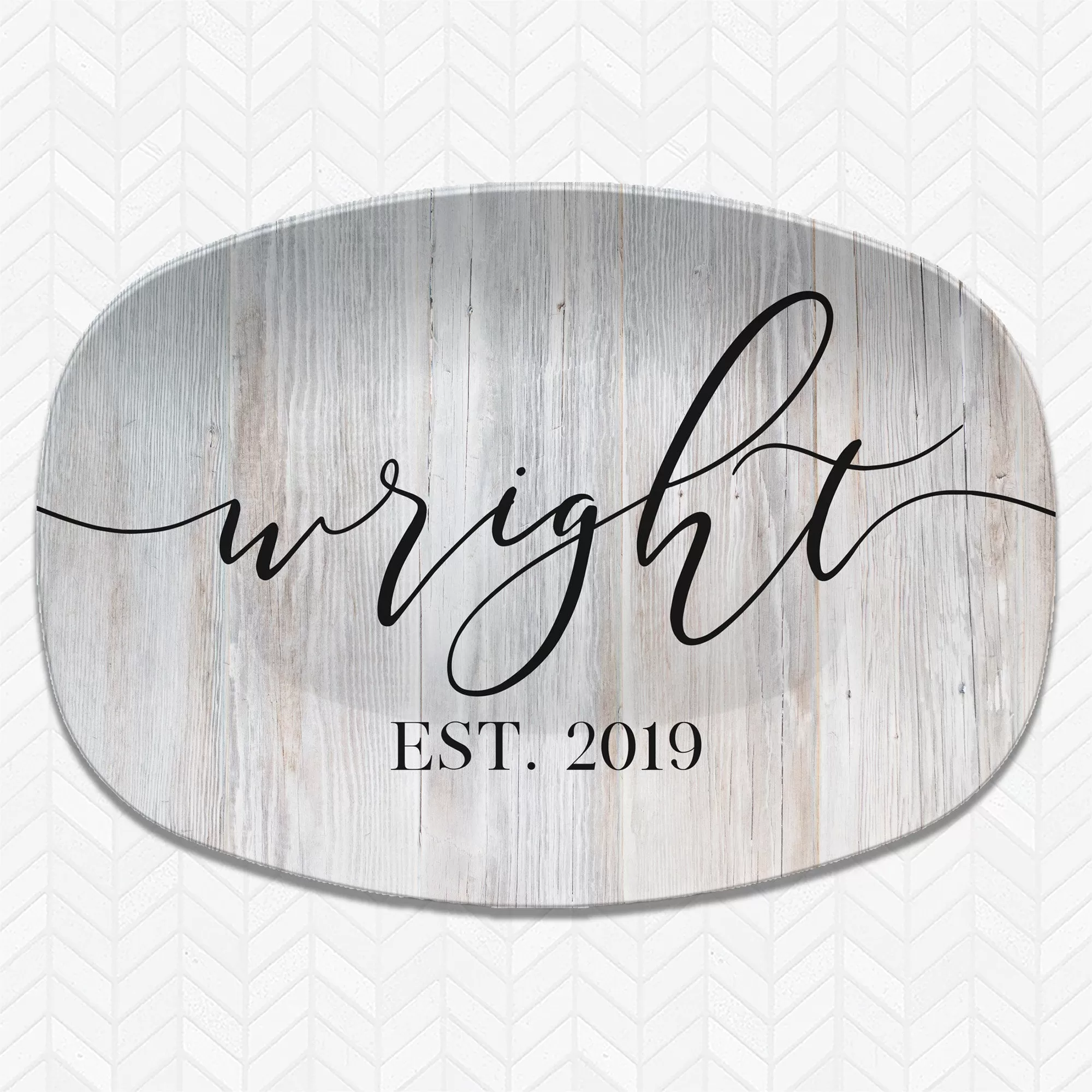 Script Family Name Personalized Platter