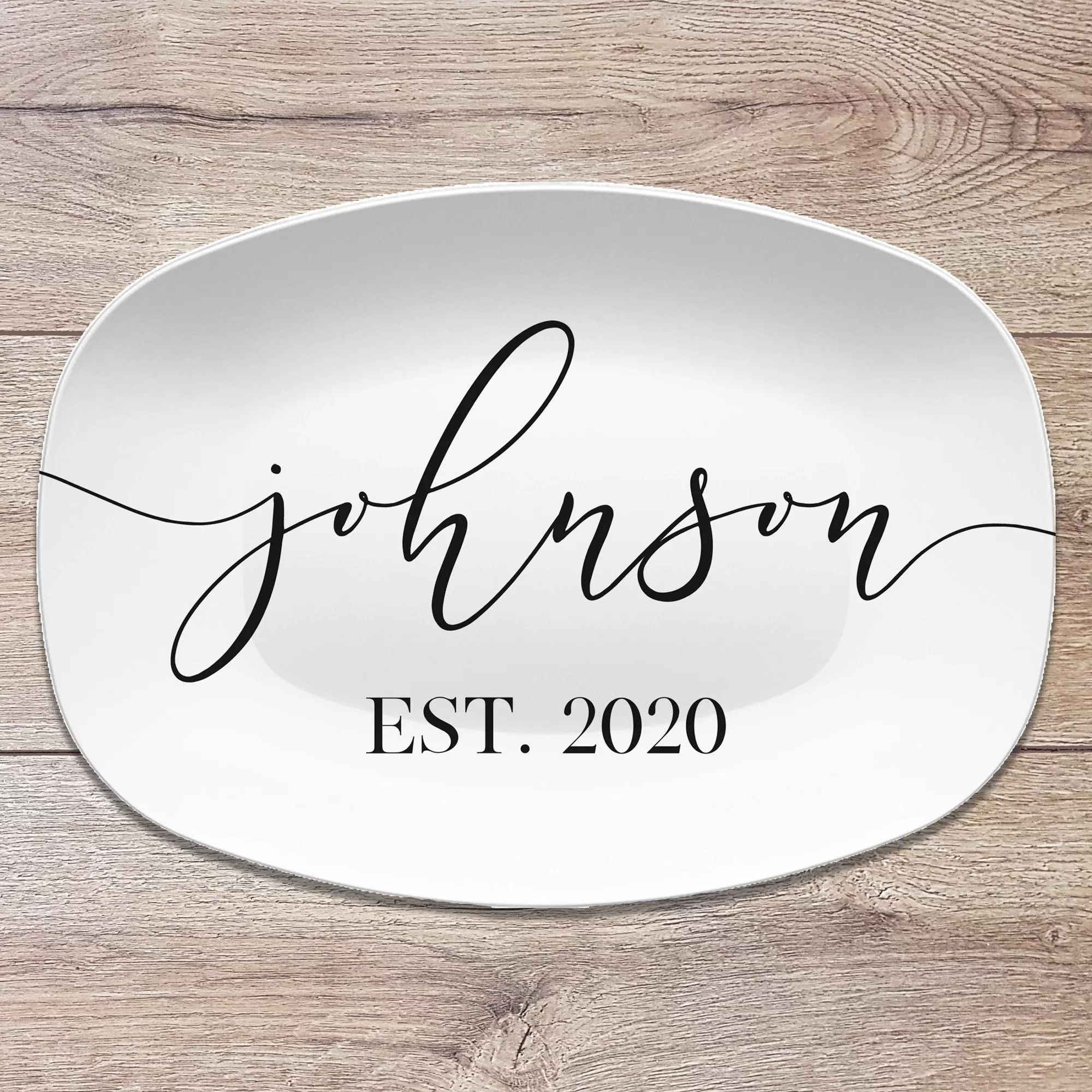 Script Family Name Personalized Platter