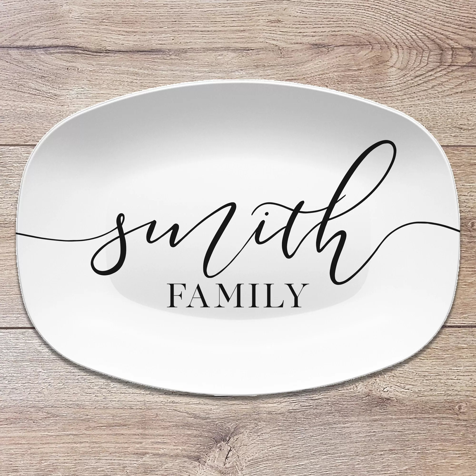 Script Family Name Personalized Platter