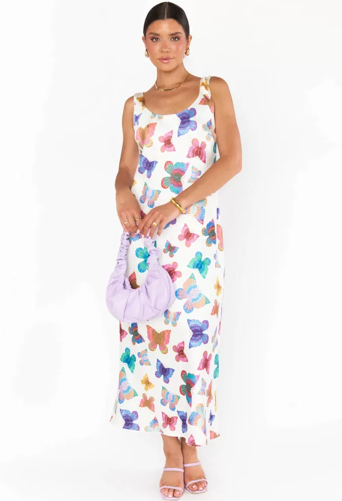 Serenade Slip Dress-Rainbow Butterflies