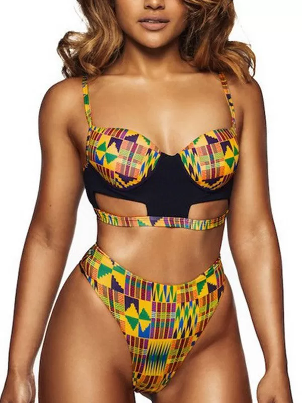 Sexy Push Up Geometric Patterns Bikini Sets