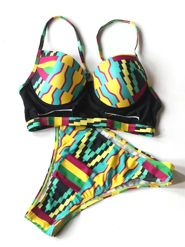 Sexy Push Up Geometric Patterns Bikini Sets