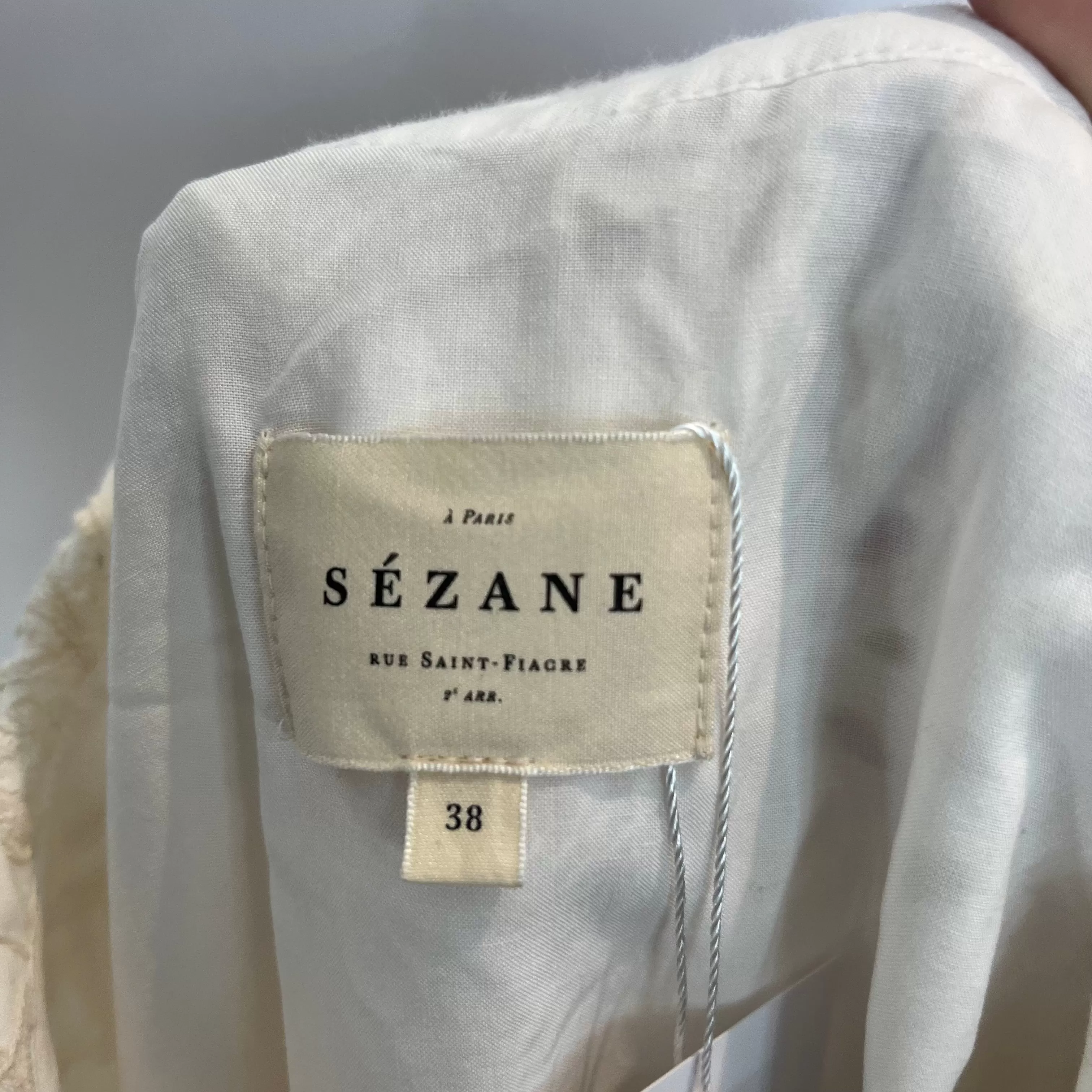 Sezane Brand New Cream Embroidered Mini Dress S