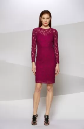 Sleeved Lace Cocktail Dress