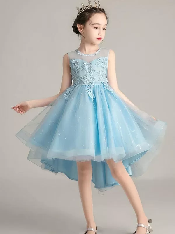 Sleeveless Embroidered Formal Kids Pageant Dresses