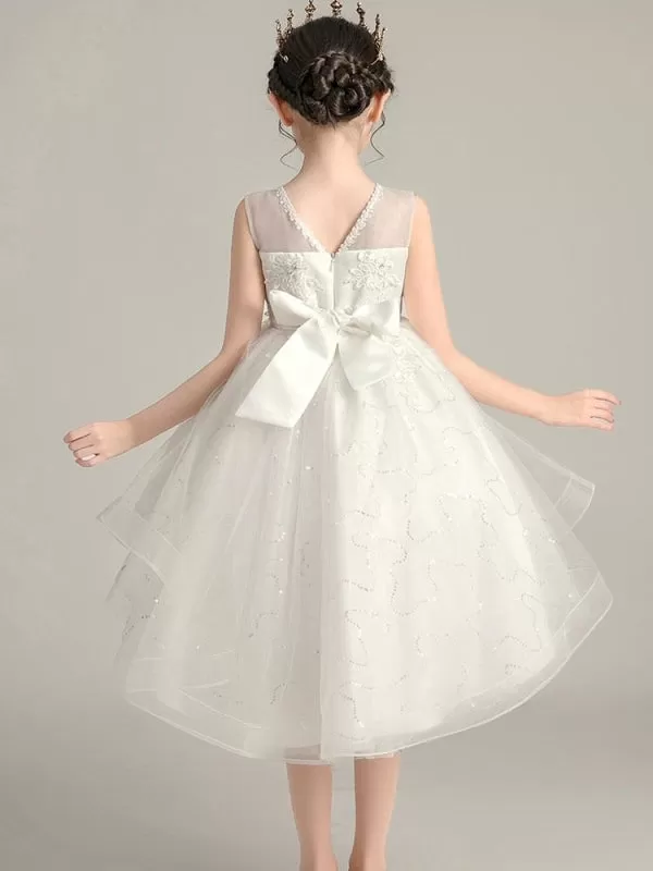 Sleeveless Embroidered Formal Kids Pageant Dresses