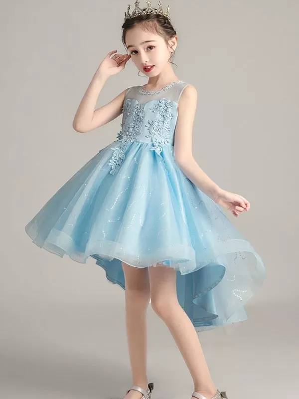 Sleeveless Embroidered Formal Kids Pageant Dresses