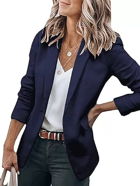 Slim Fit Open Front Women's Casual Blazer