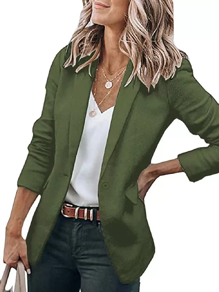 Slim Fit Open Front Women's Casual Blazer