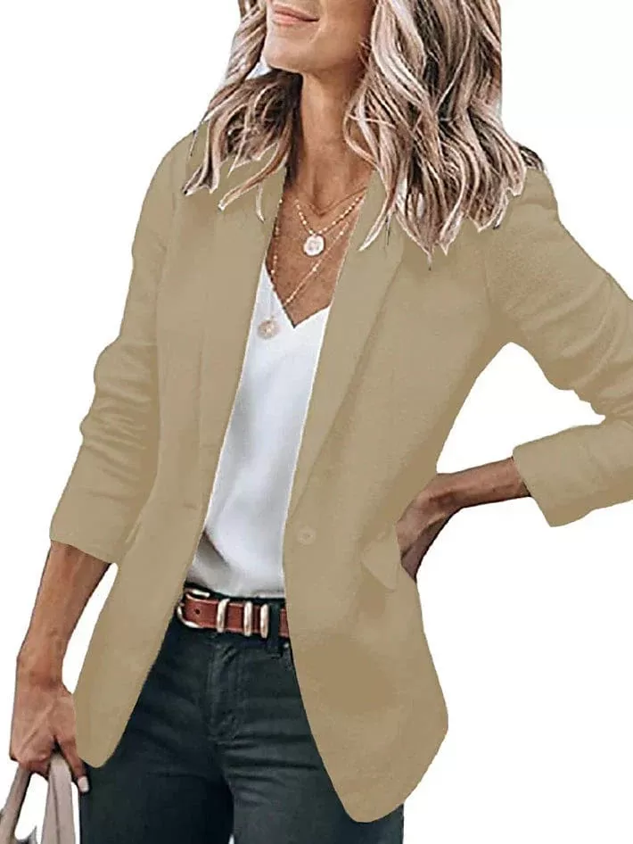 Slim Fit Open Front Women's Casual Blazer