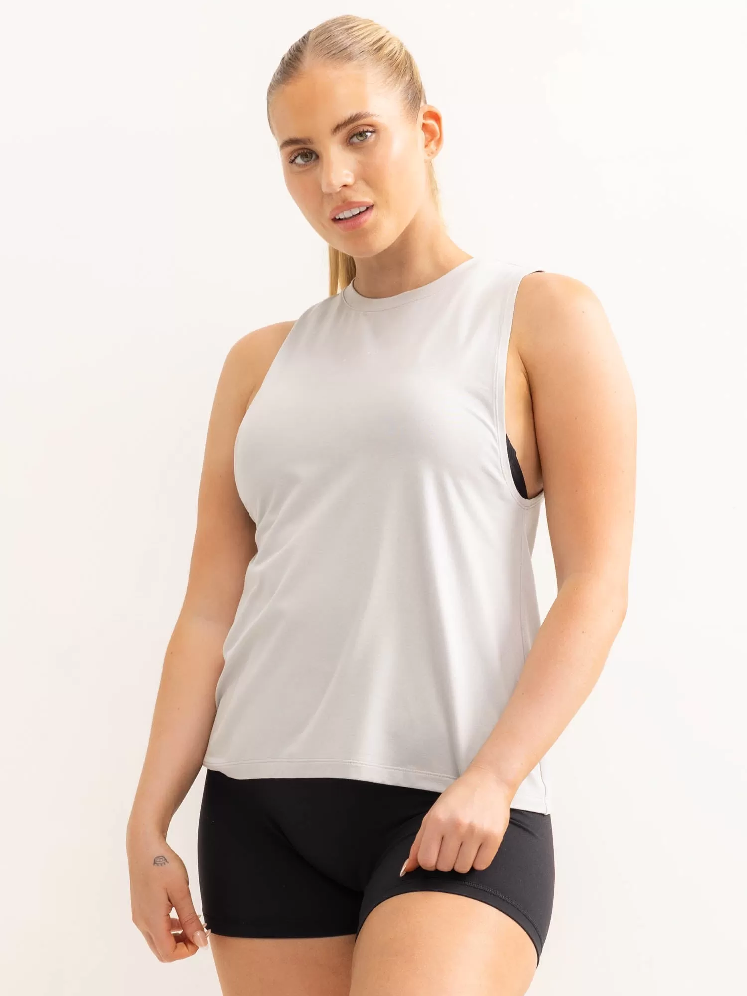 Soft Tech Loose Fit Tank - Grey Marl