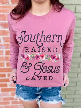 Southern Raised Jesus Saved Graphic Tee