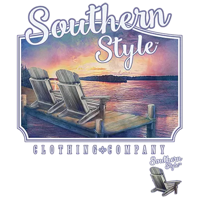 Southern Style - Sunset at the Lake - Custom T-Shirt