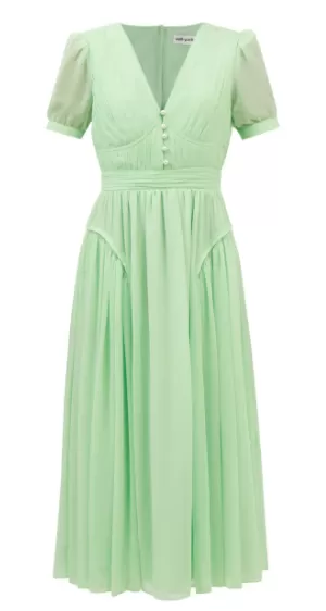 Spearmint Chiffon Midi Dress