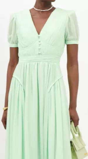 Spearmint Chiffon Midi Dress