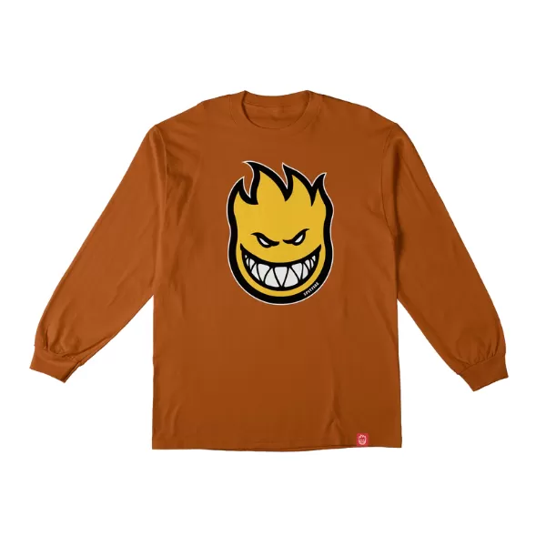 Spitfire Bighead Fill L/S T-Shirt - Burnt Orange/Gold/Black