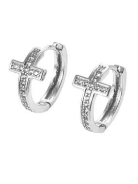 Stainless Steel Cross Cuff Earrings