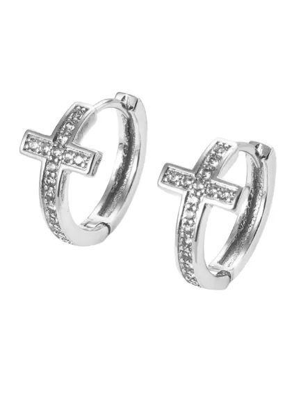 Stainless Steel Cross Cuff Earrings