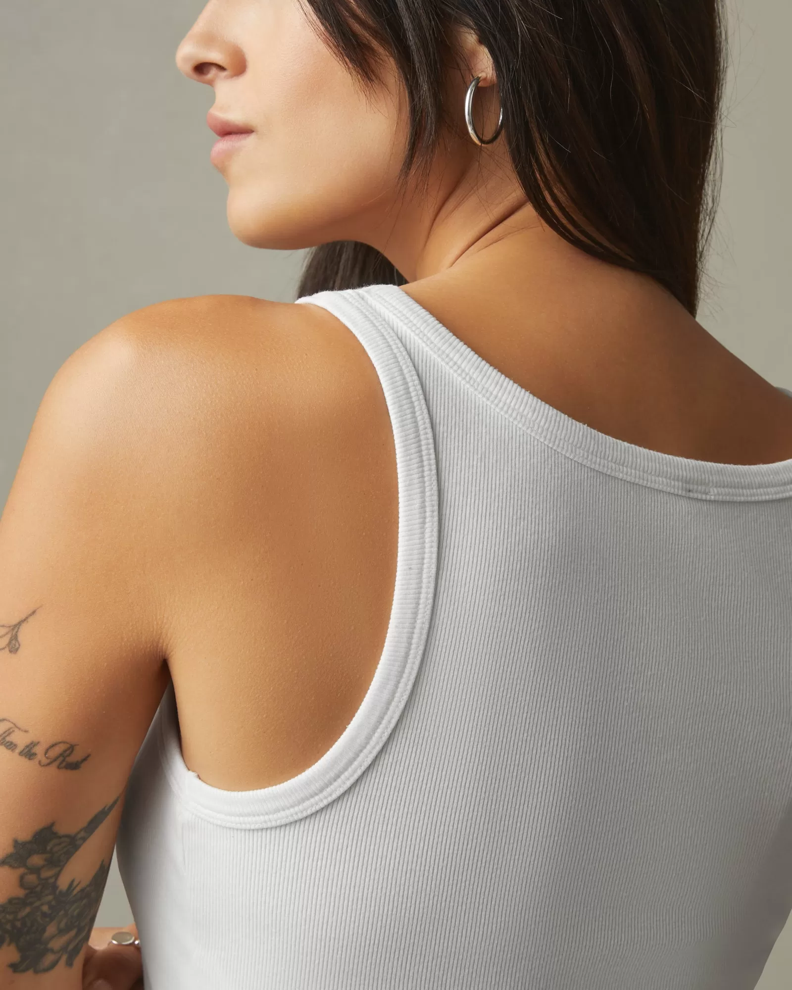 Stretch Rib Tank - White