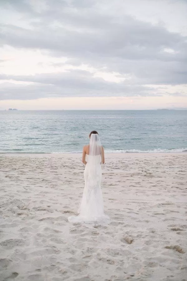 Subtle Sweetheart Strapless Lace Mermaid White Sleeveless Tulle Beach Wedding Dresses