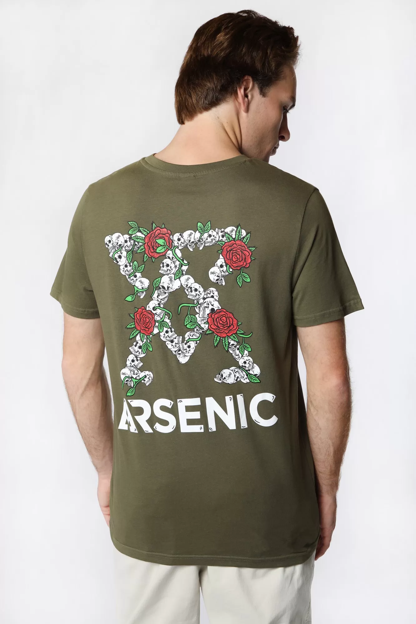 T-Shirt Imprimé Crnes & Roses Arsenic Homme