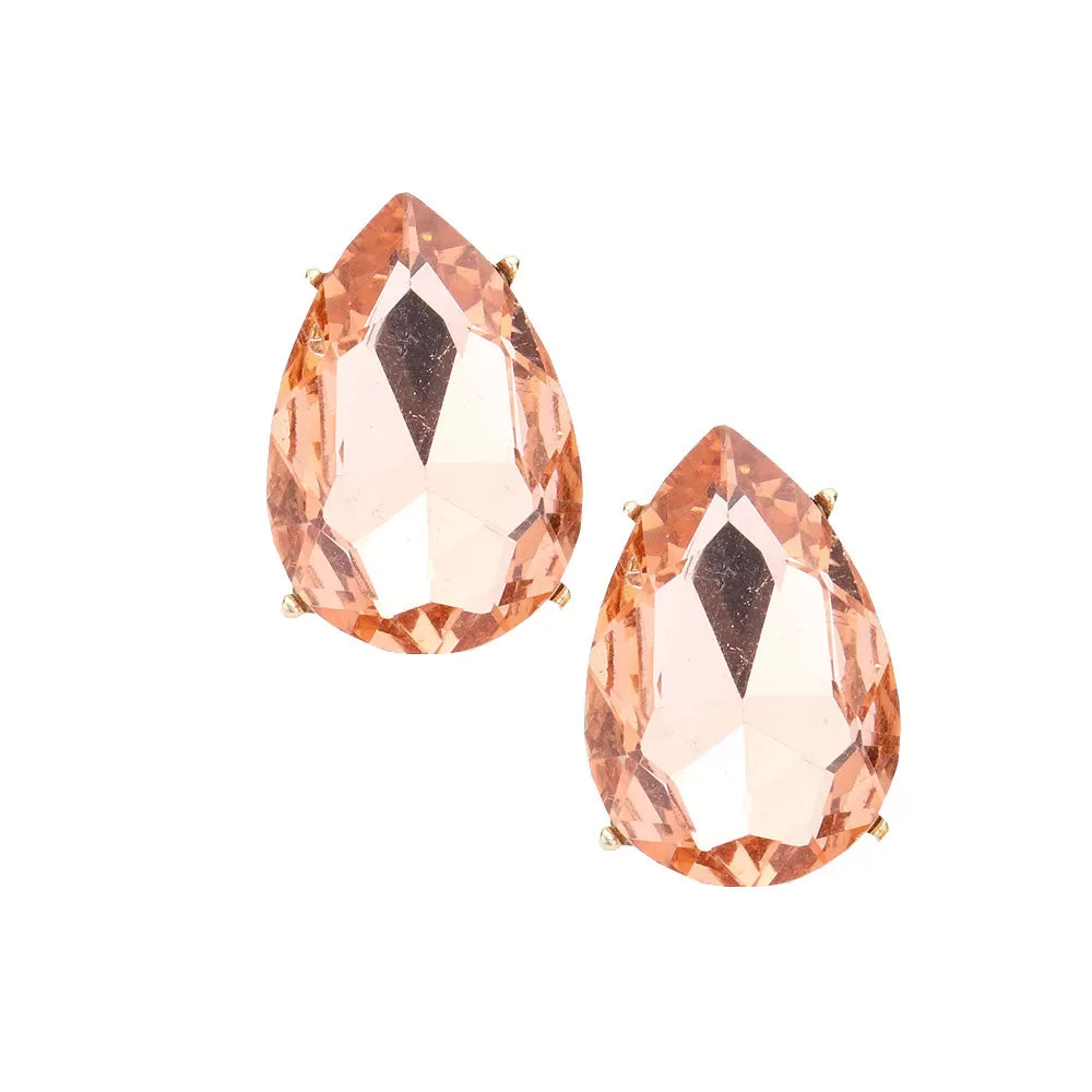 Teardrop Stone Evening Earrings