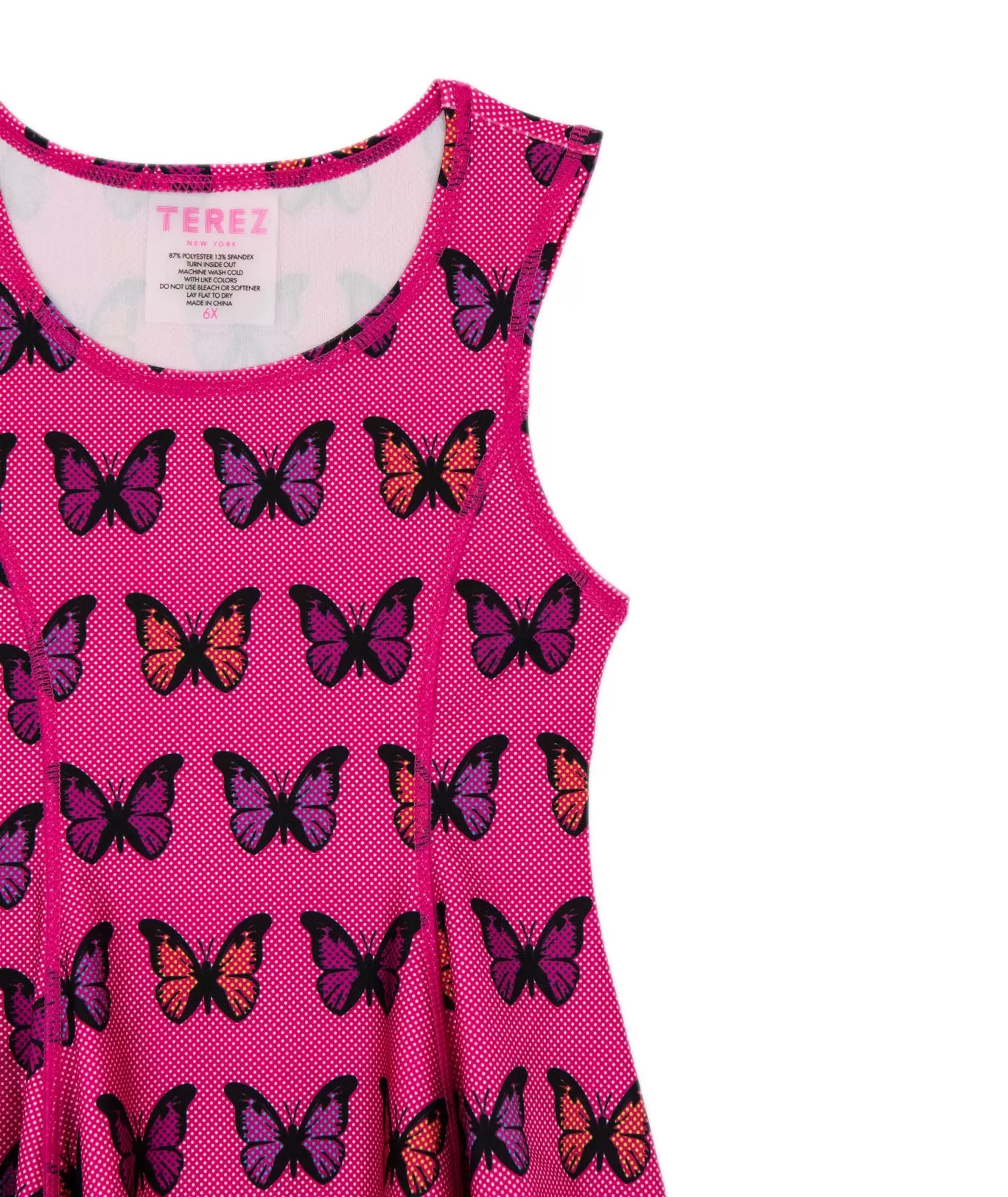 Terez Girl Pink Butterfly Skater Dress