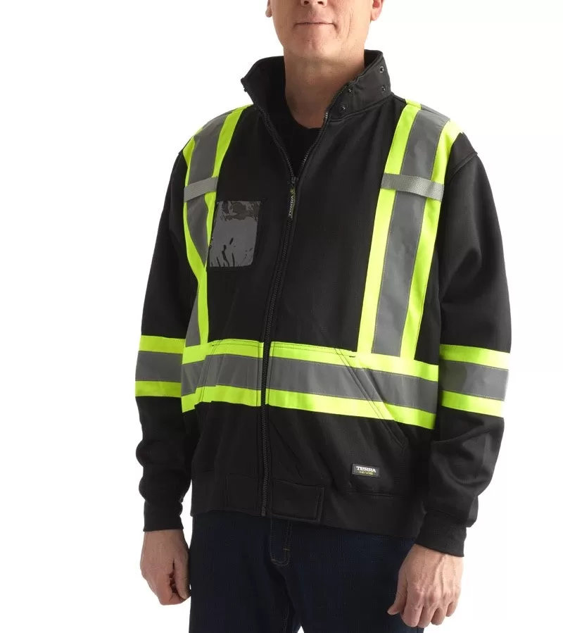 Terra Hi-Viz Polyester Fleece Work Hoodie 116506BK - Black