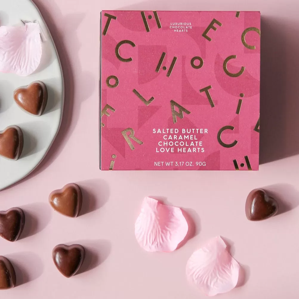 The Chocolatier Salted Butter Caramel Love Hearts (90g)