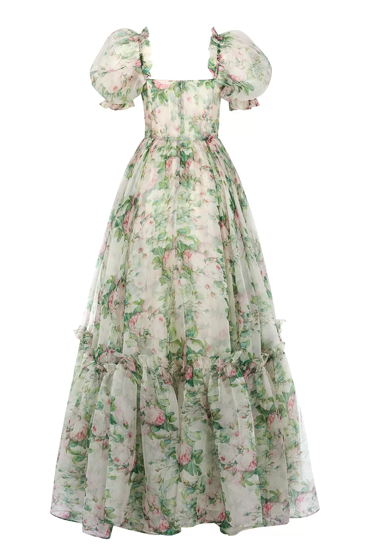 The Garden Roses Silk Gauze Ritz Gown