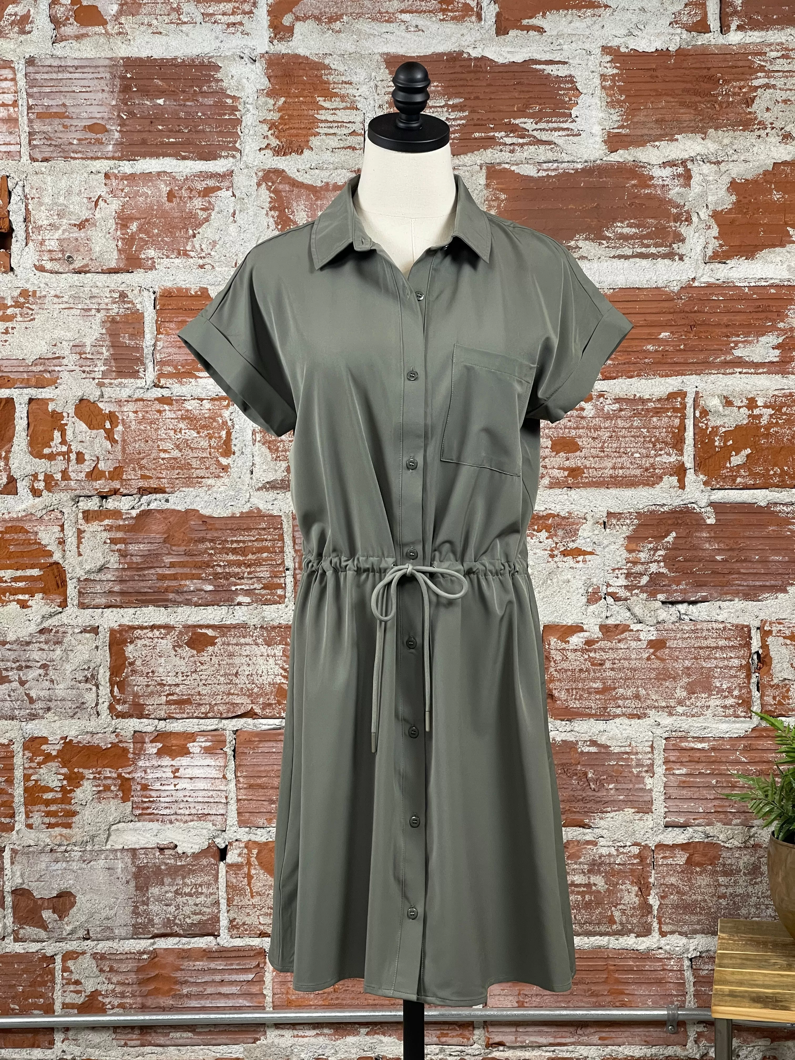 Thread & Supply Billy Dress in Pewter Green