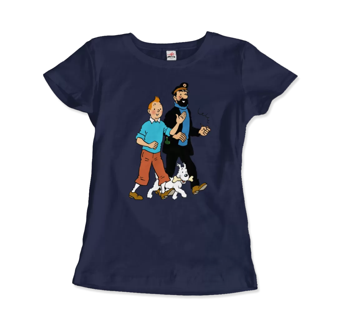 Tintin, Snowy and Captain Haddock Artwork T-Shirt