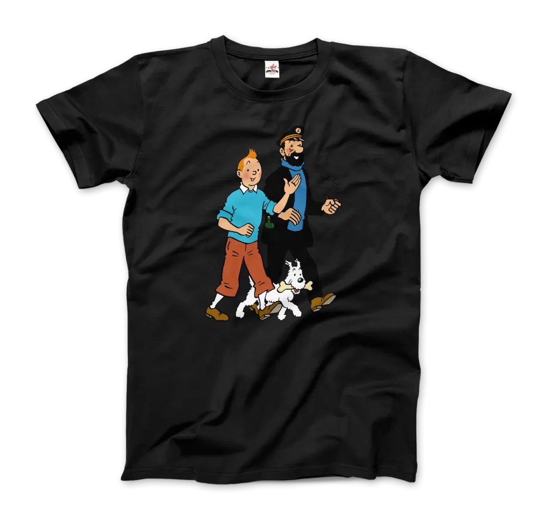 Tintin, Snowy and Captain Haddock Artwork T-Shirt