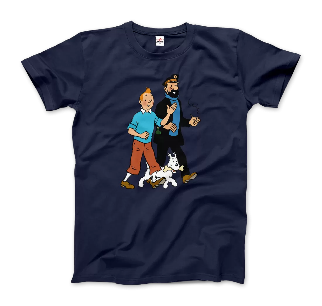 Tintin, Snowy and Captain Haddock Artwork T-Shirt