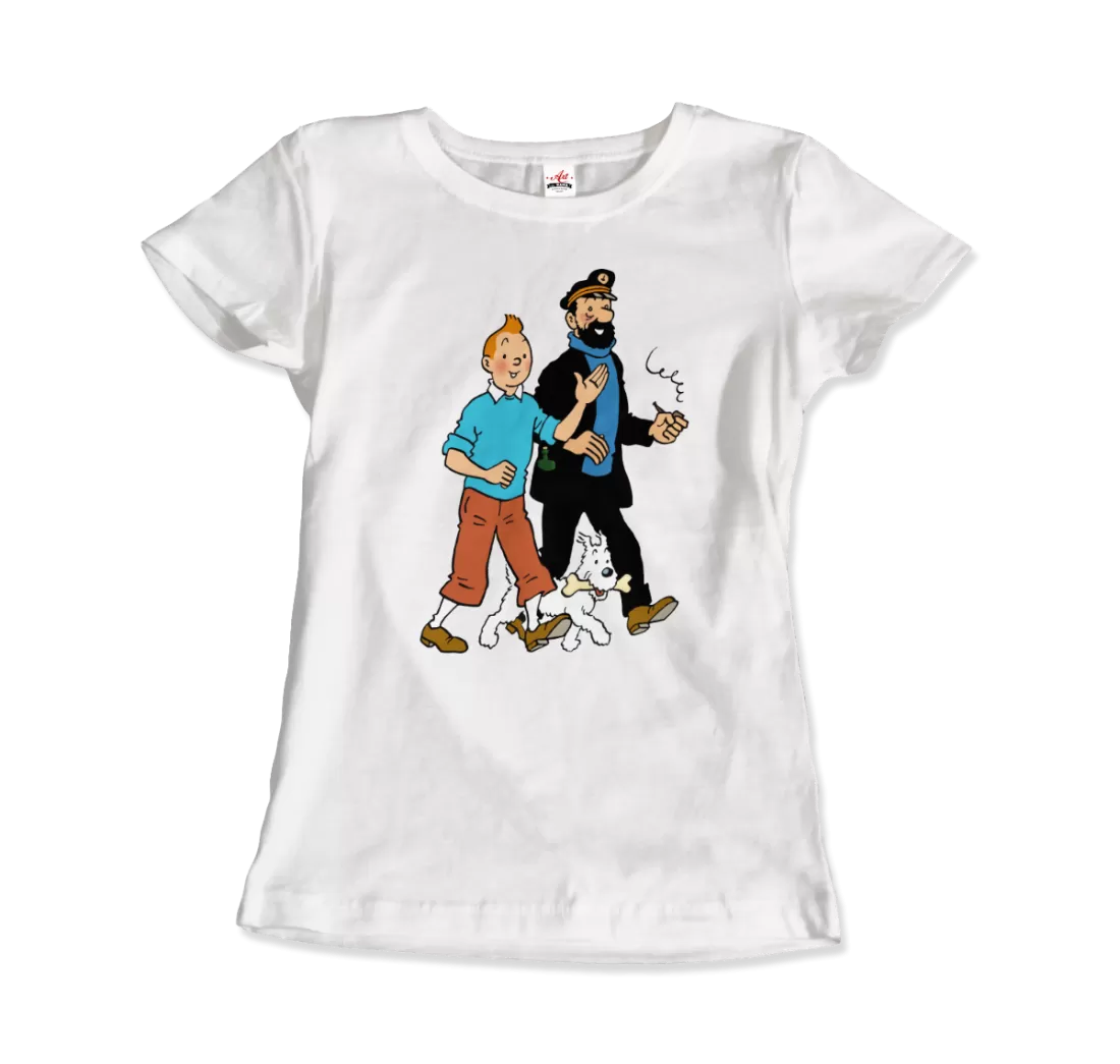 Tintin, Snowy and Captain Haddock Artwork T-Shirt